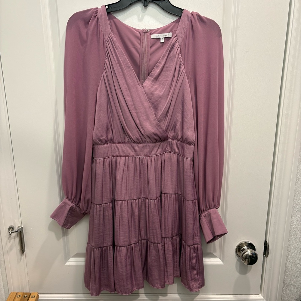 Naked Zebra Elegant Purple Mauve Dress